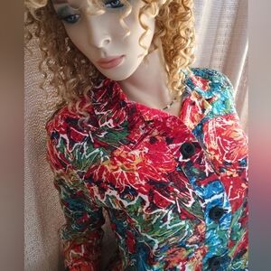 Chico's Multi Color Jacket Sz 1